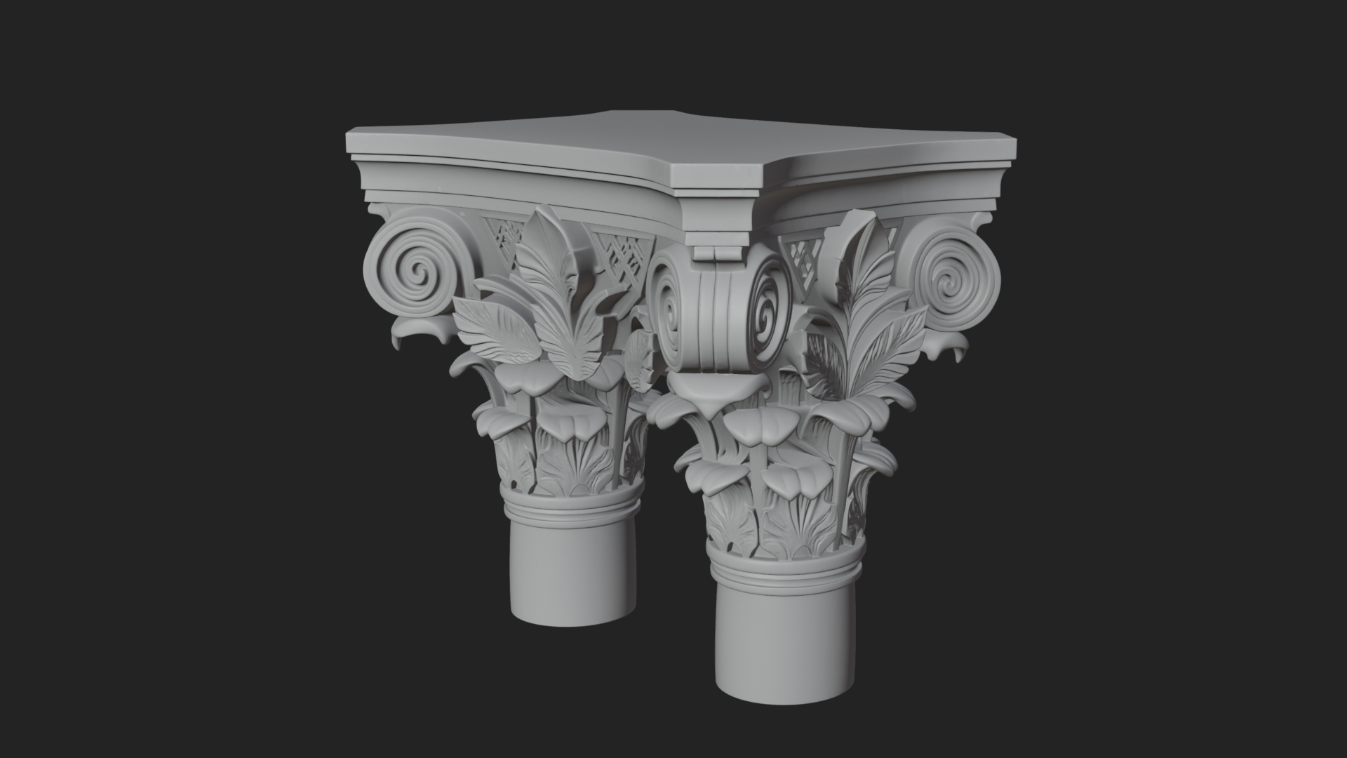 Acanthus Column Capital Design 2 3D Print Model 3D Model