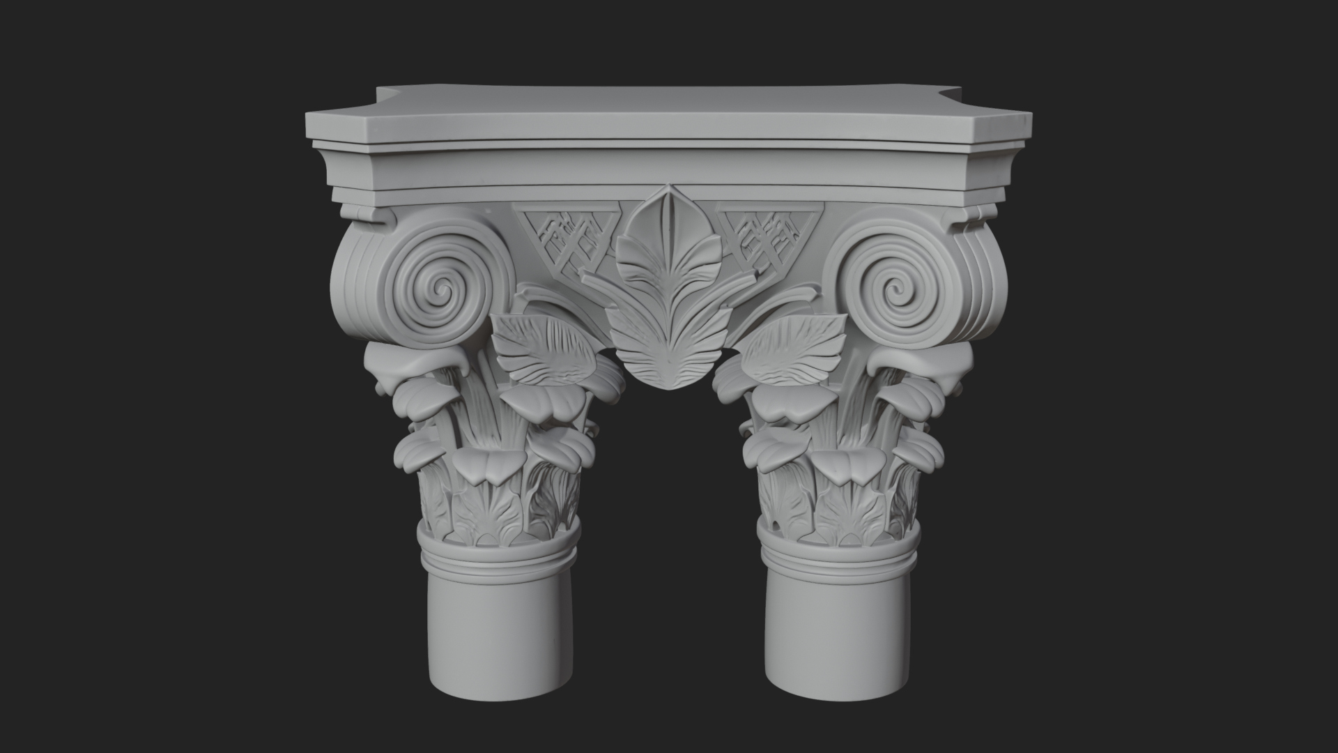 Acanthus Column Capital Design 2 3D Print Model 3D Model