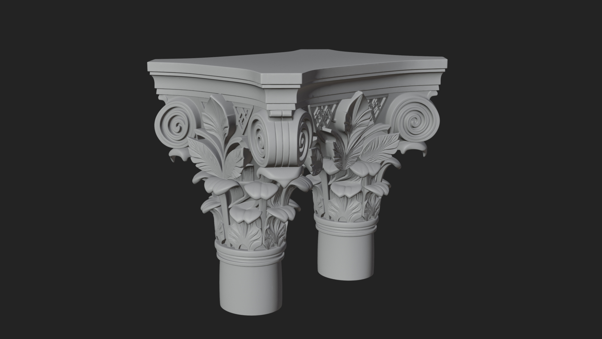 Acanthus Column Capital Design 2 3D Print Model 3D Model
