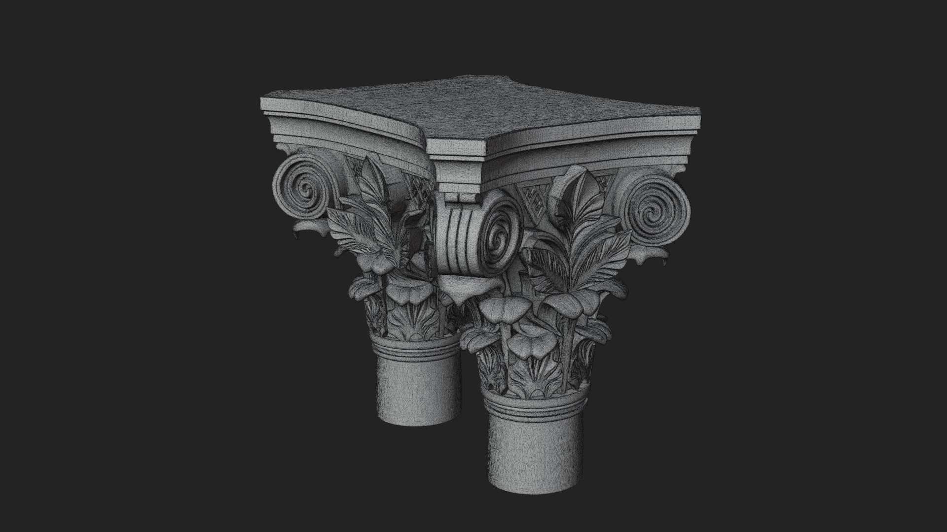 Acanthus Column Capital Design 2 3D Print Model 3D Model