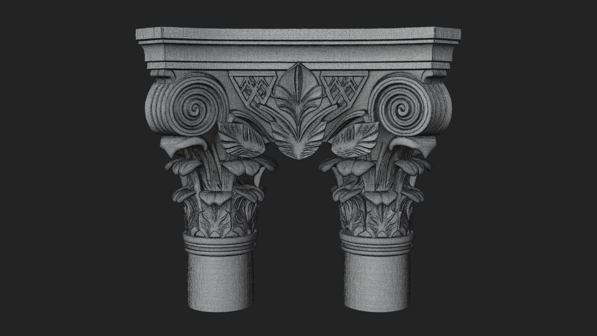 Acanthus Column Capital Design 2 3D Print Model 3D Model