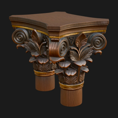 Acanthus Column Capital Design 2 3D Print Model