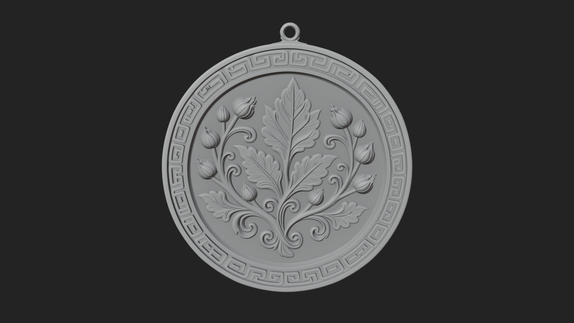 Acanthus Leaf Oval Plaque Design 2 3D Print Model 3D Model