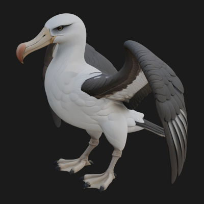 Albatross Bird Statue Design 3 3D Print Model