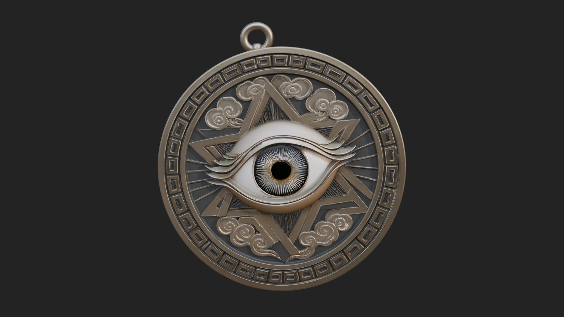 All Seeing Eye Star Pendant Design 1 3D Print Model 3D Model