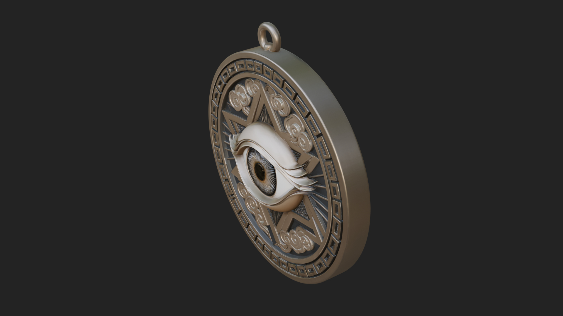 All Seeing Eye Star Pendant Design 1 3D Print Model 3D Model