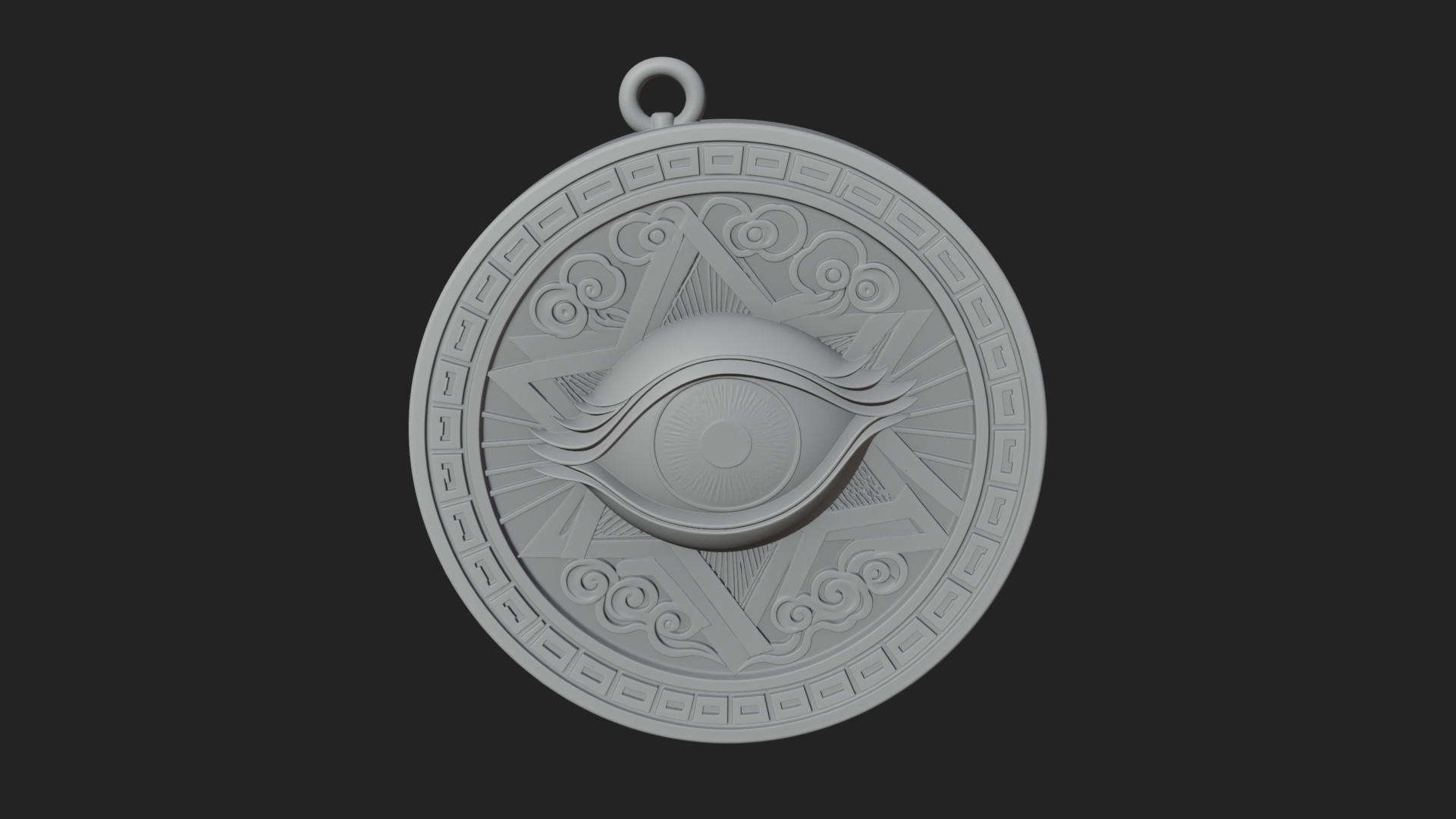 All Seeing Eye Star Pendant Design 1 3D Print Model 3D Model