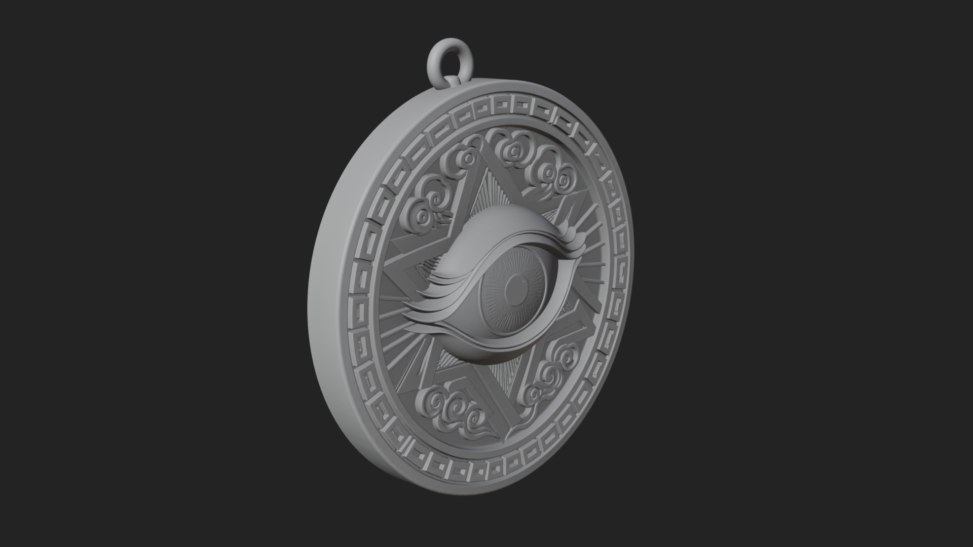 All Seeing Eye Star Pendant Design 1 3D Print Model 3D Model