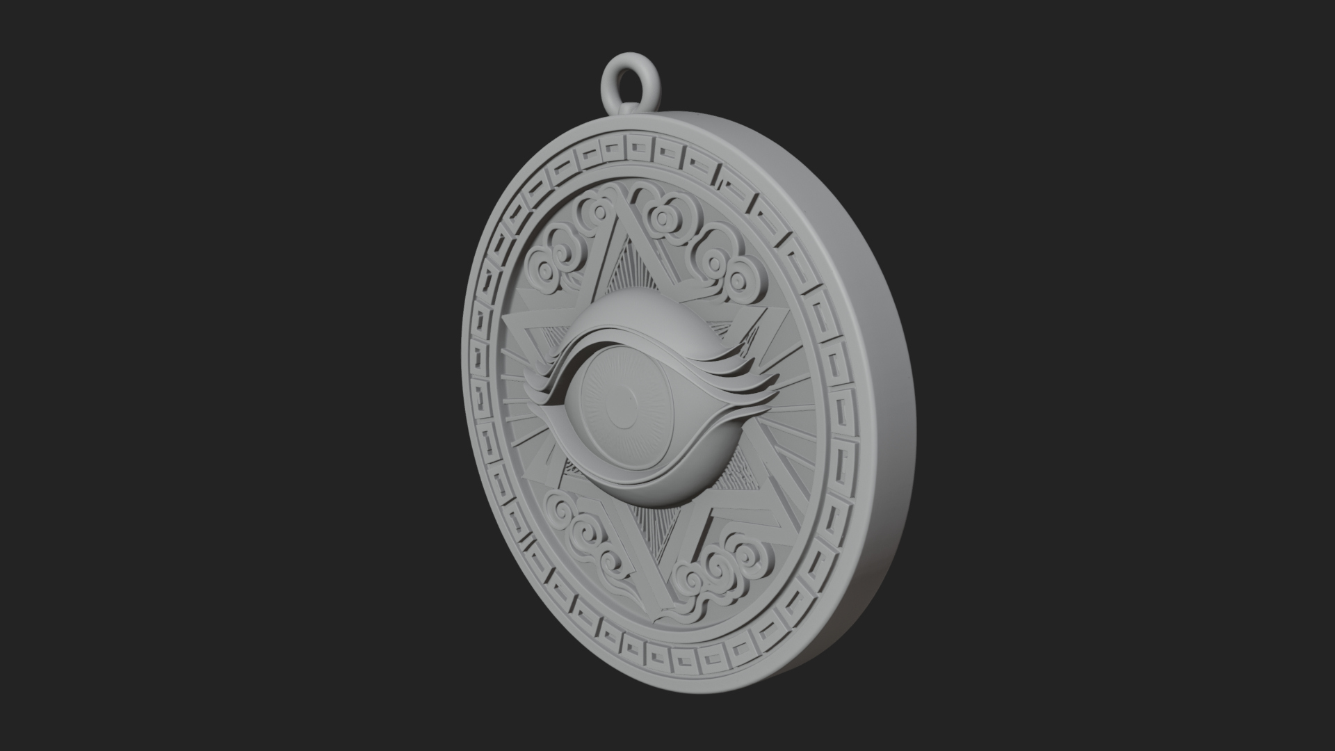 All Seeing Eye Star Pendant Design 1 3D Print Model 3D Model