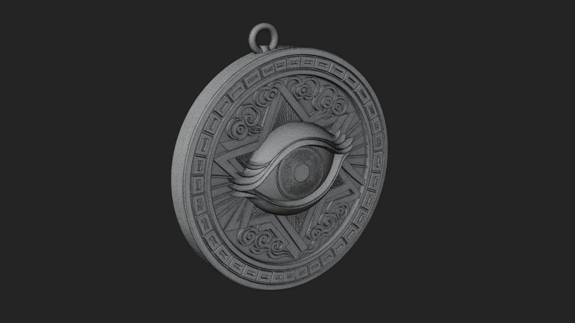 All Seeing Eye Star Pendant Design 1 3D Print Model 3D Model