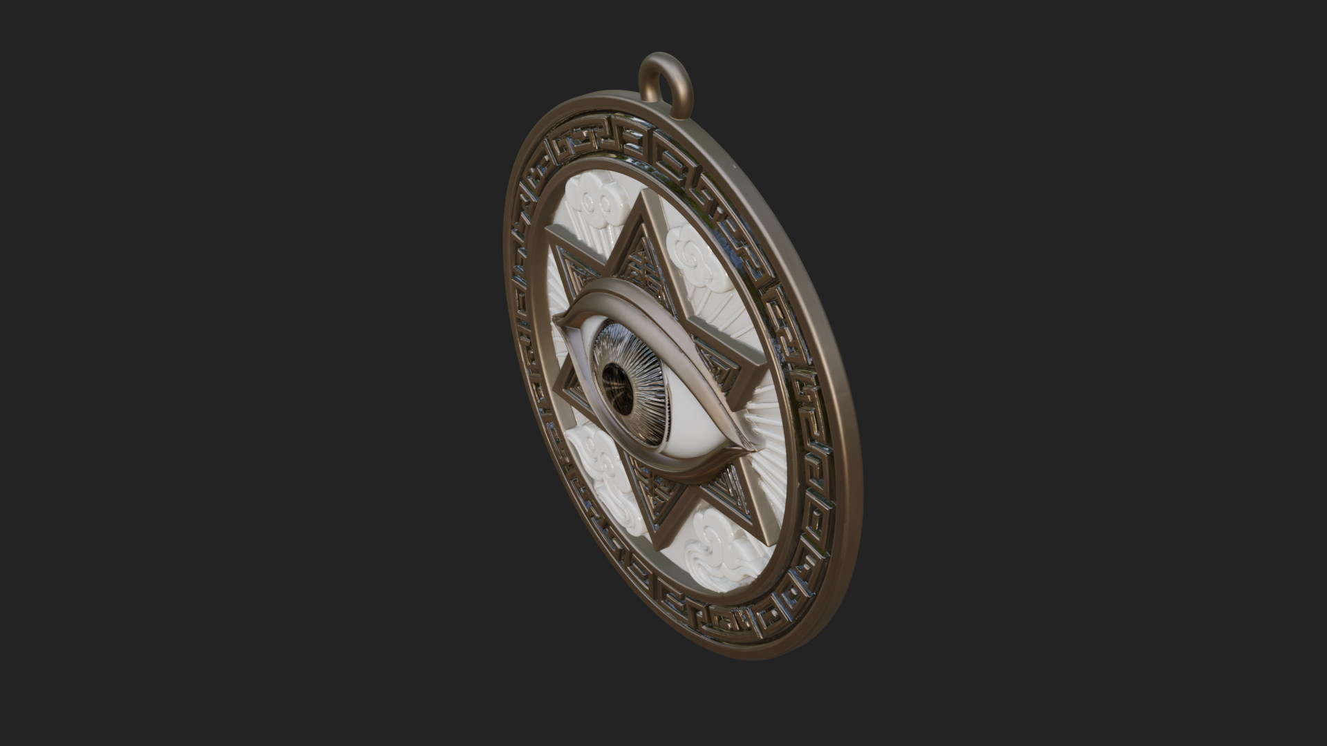 All Seeing Eye Star Pendant Design 2 3D Print Model 3D Model