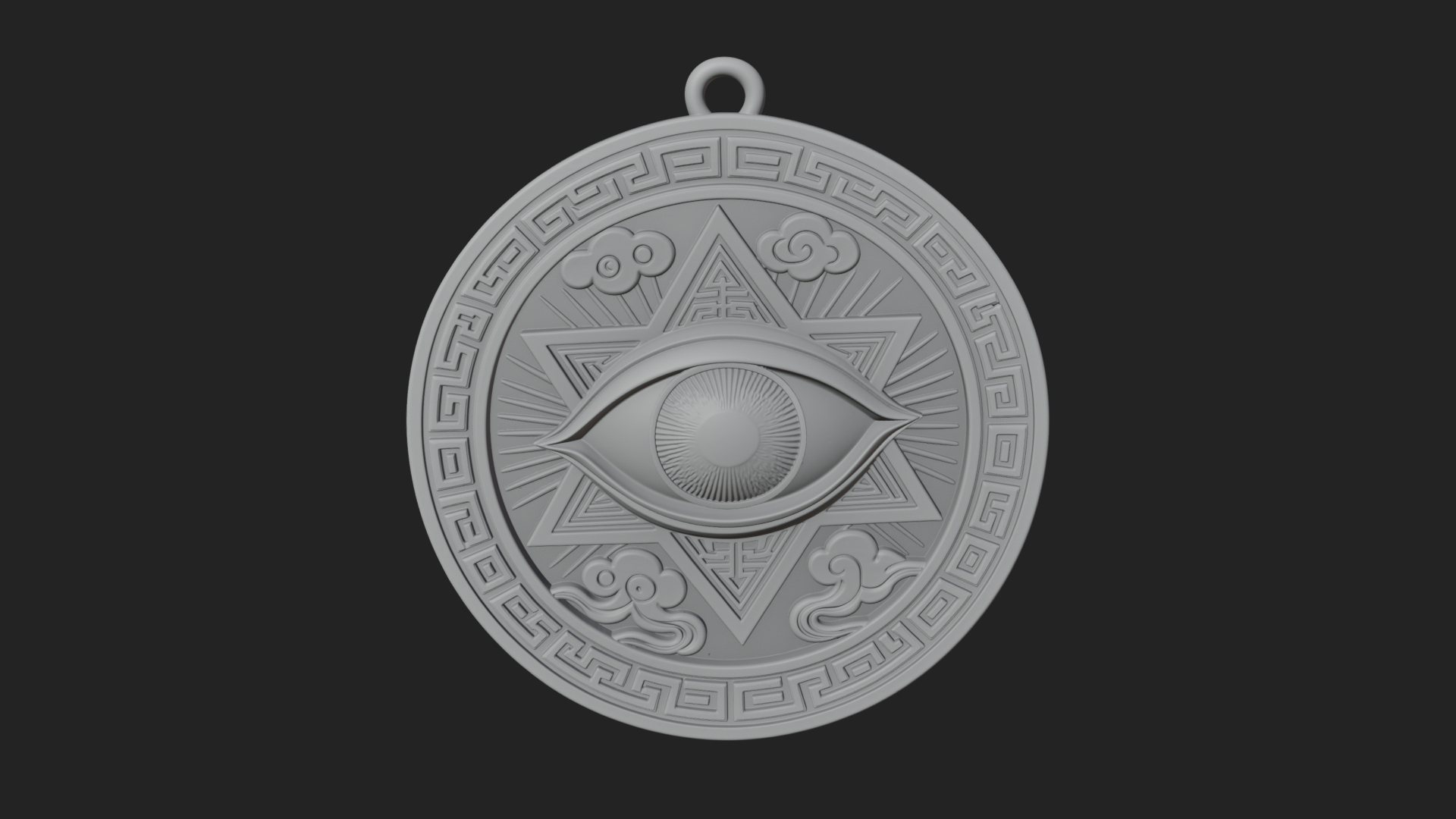 All Seeing Eye Star Pendant Design 2 3D Print Model 3D Model