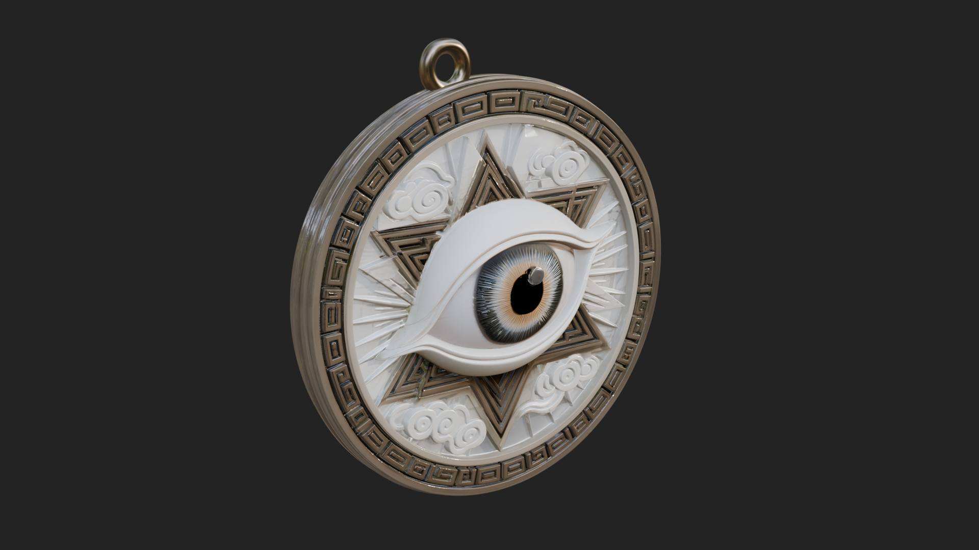 All Seeing Eye Star Pendant Design 3 3D Print Model 3D Model
