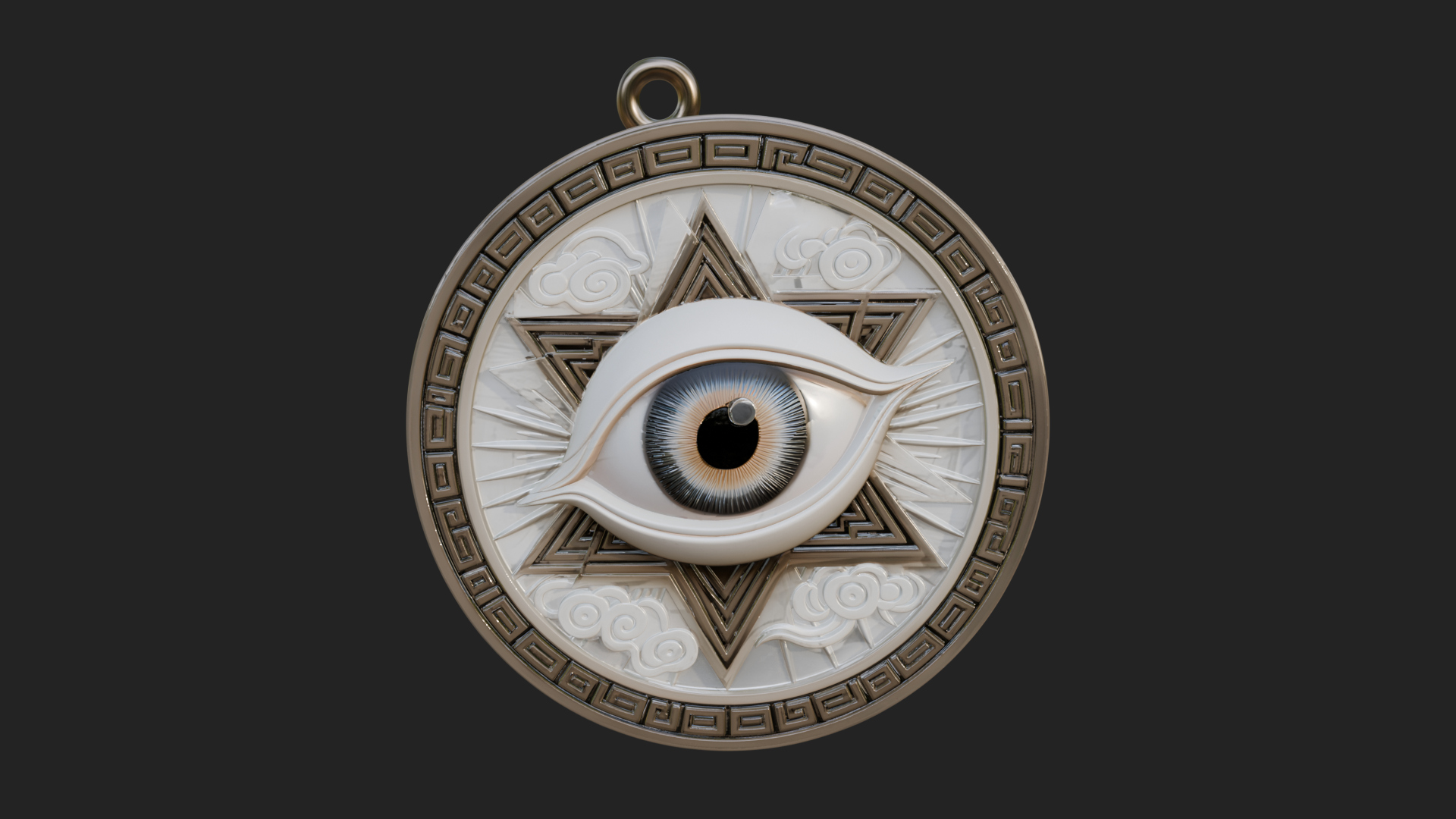 All Seeing Eye Star Pendant Design 3 3D Print Model 3D Model