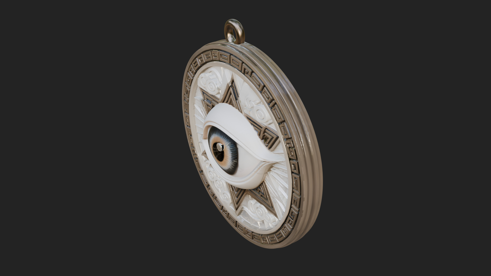 All Seeing Eye Star Pendant Design 3 3D Print Model 3D Model