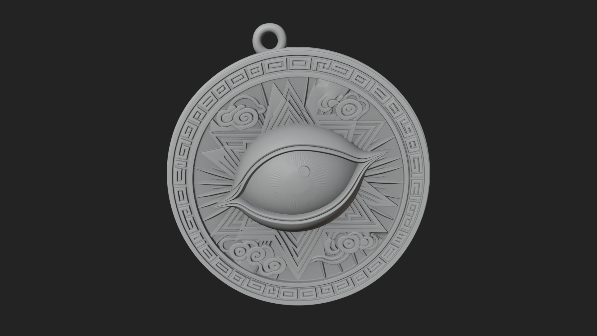 All Seeing Eye Star Pendant Design 3 3D Print Model 3D Model