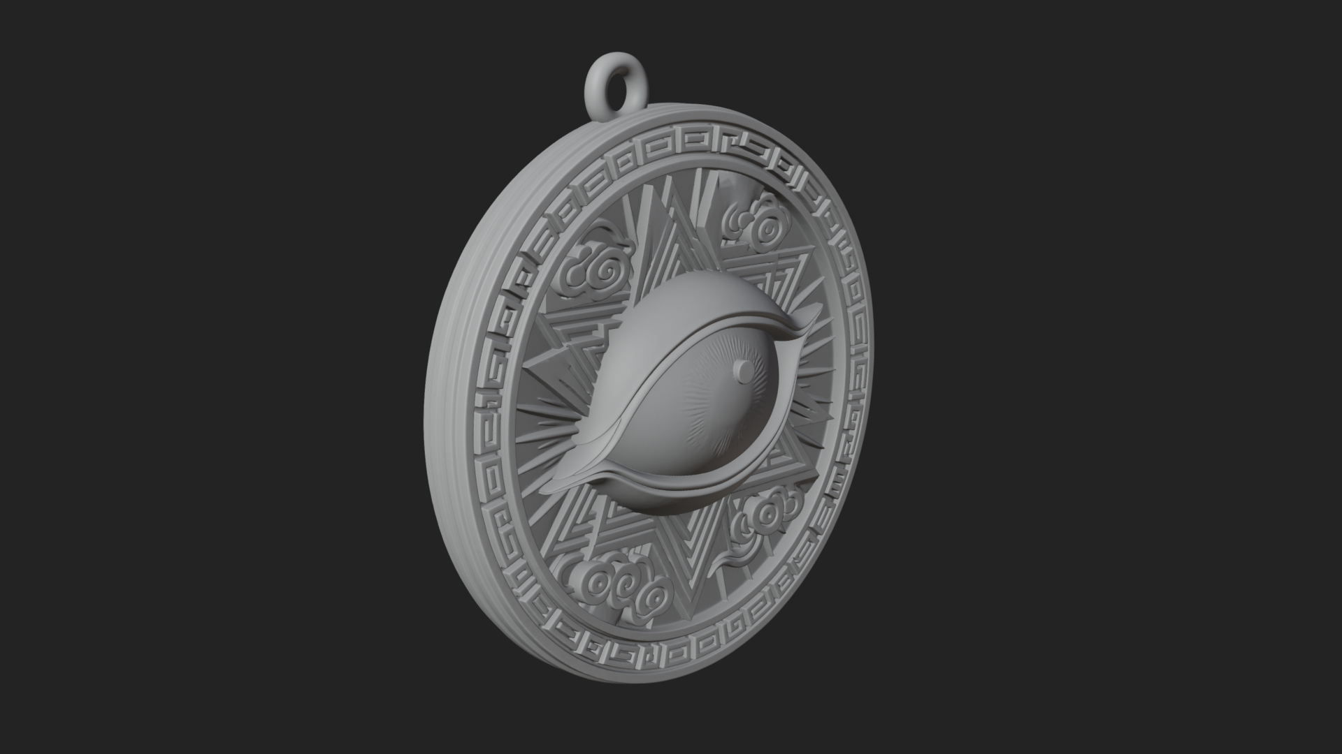 All Seeing Eye Star Pendant Design 3 3D Print Model 3D Model