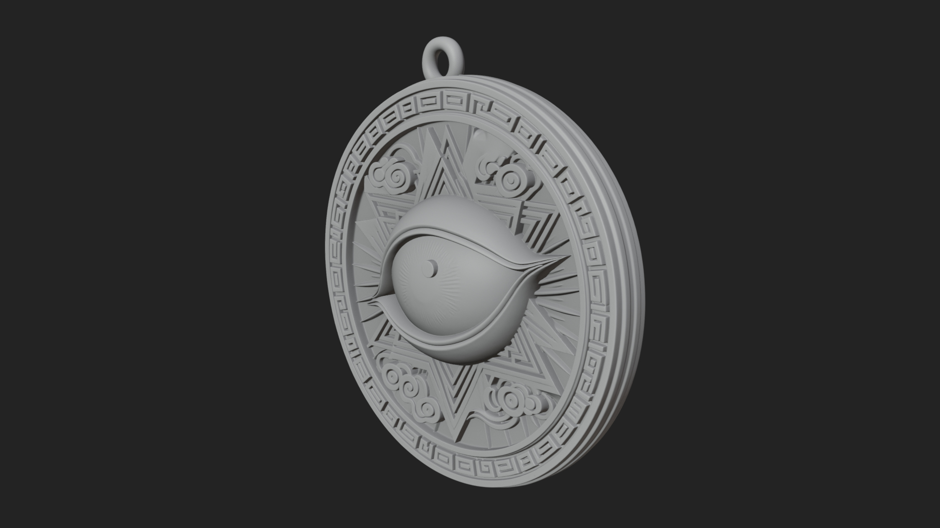 All Seeing Eye Star Pendant Design 3 3D Print Model 3D Model