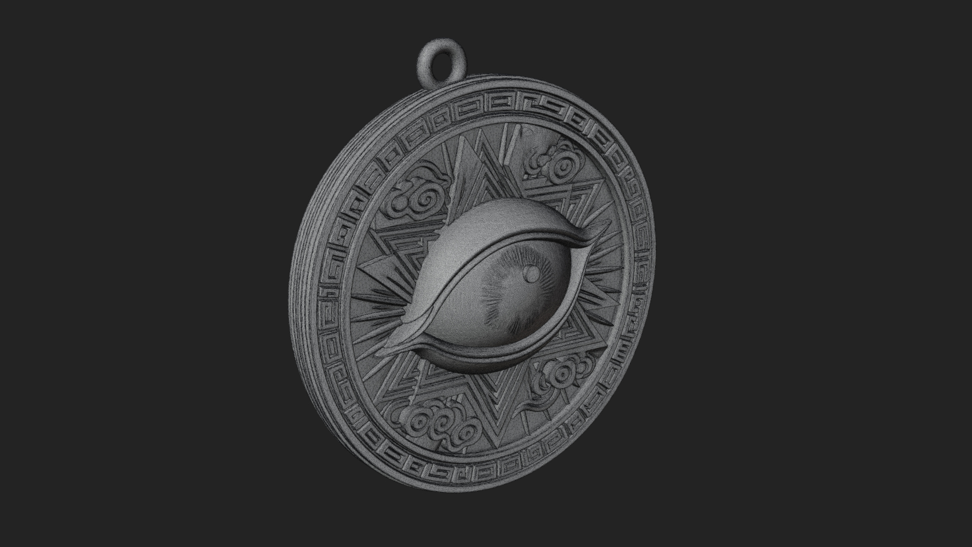 All Seeing Eye Star Pendant Design 3 3D Print Model 3D Model
