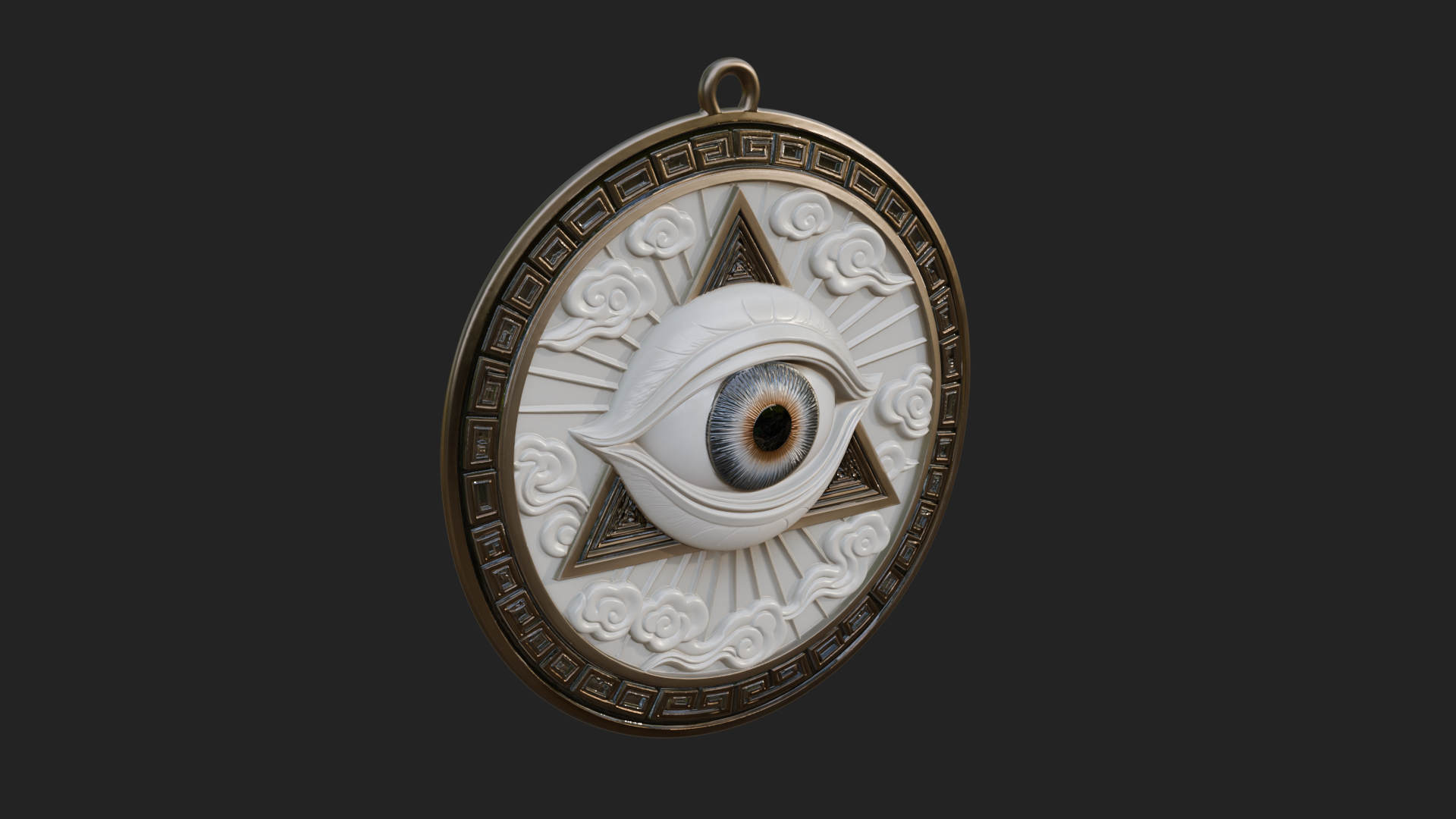 All Seeing Eye Star Pendant Design 4 3D Print Model 3D Model