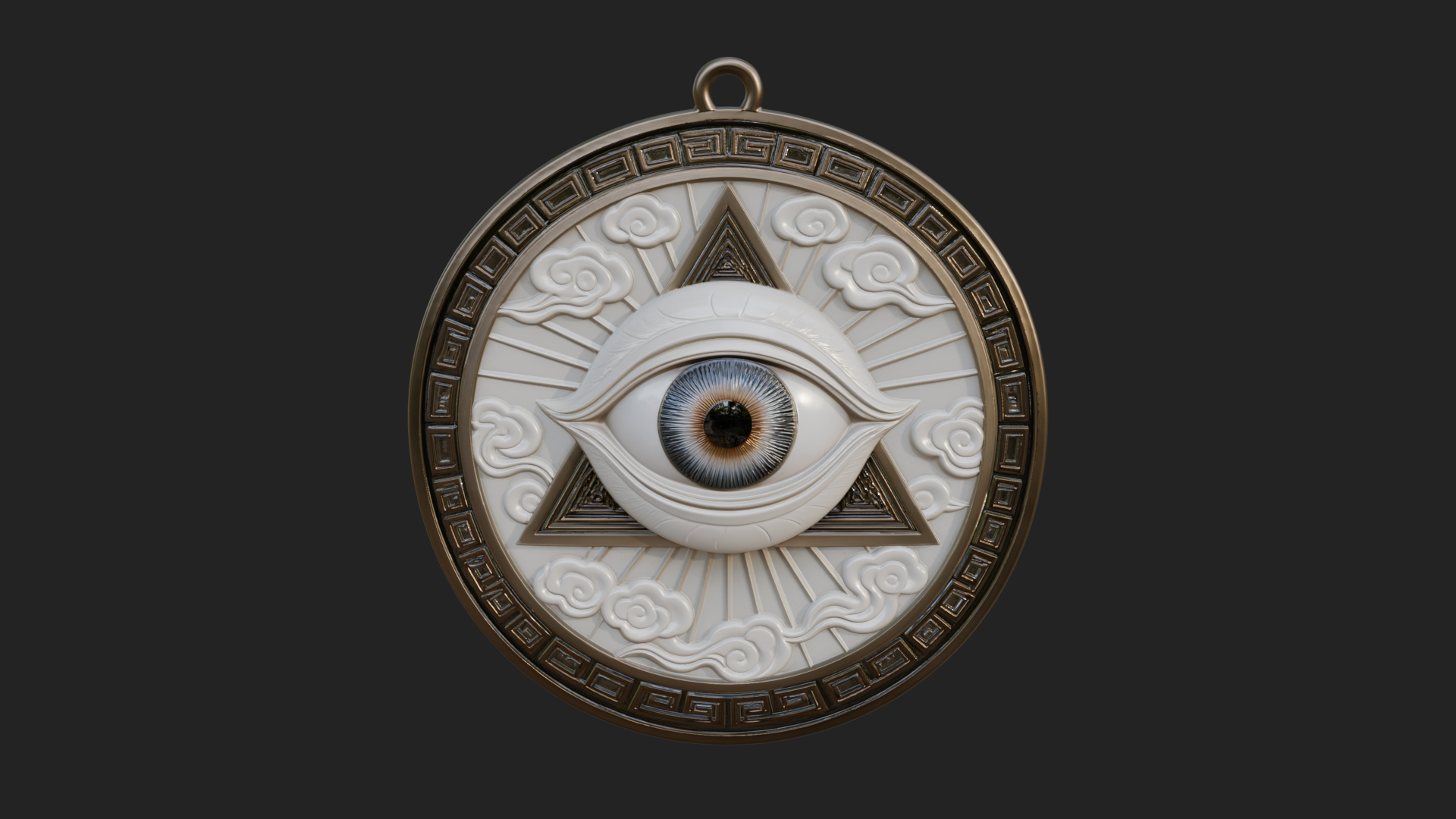 All Seeing Eye Star Pendant Design 4 3D Print Model 3D Model