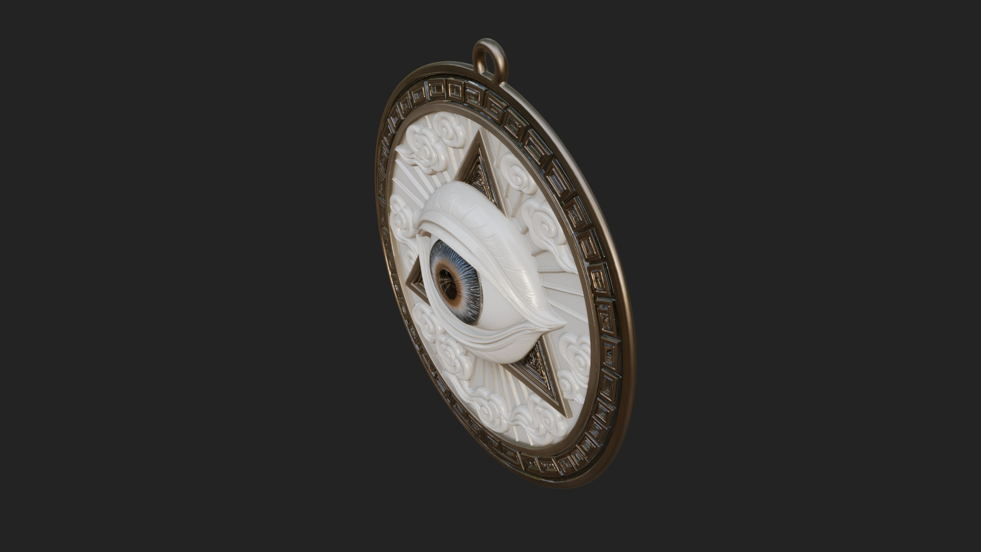 All Seeing Eye Star Pendant Design 4 3D Print Model 3D Model