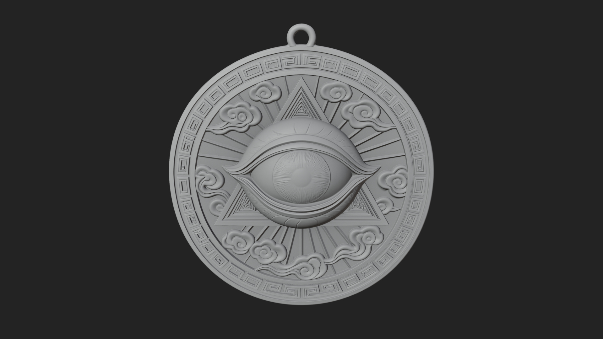 All Seeing Eye Star Pendant Design 4 3D Print Model 3D Model