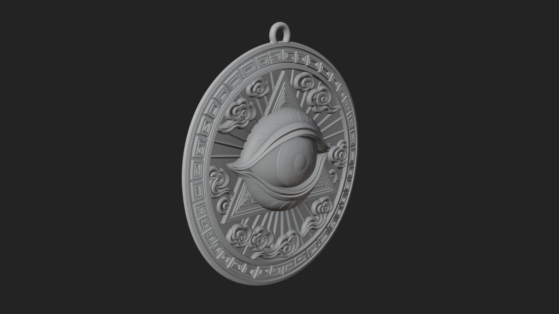 All Seeing Eye Star Pendant Design 4 3D Print Model 3D Model