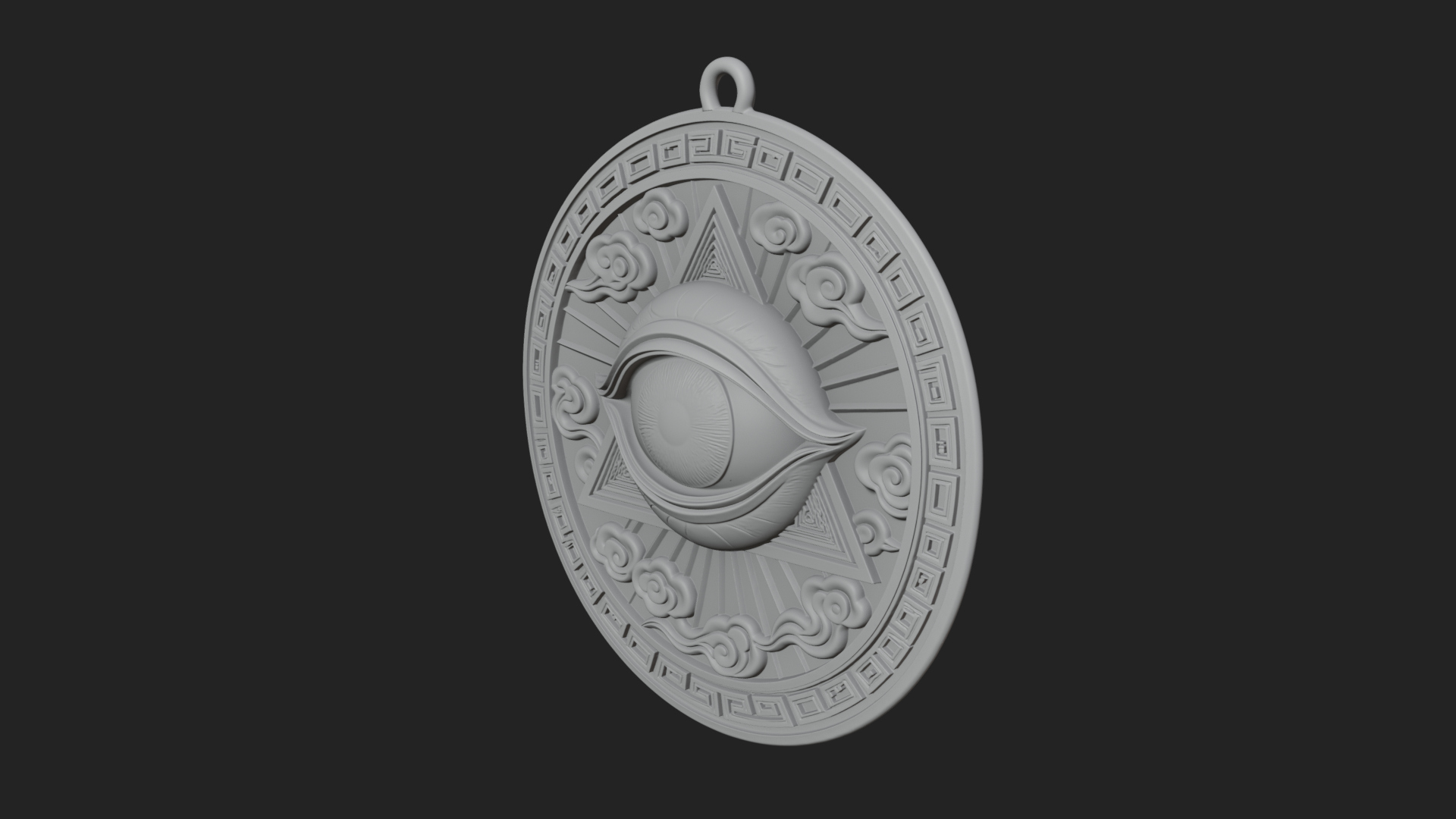 All Seeing Eye Star Pendant Design 4 3D Print Model 3D Model