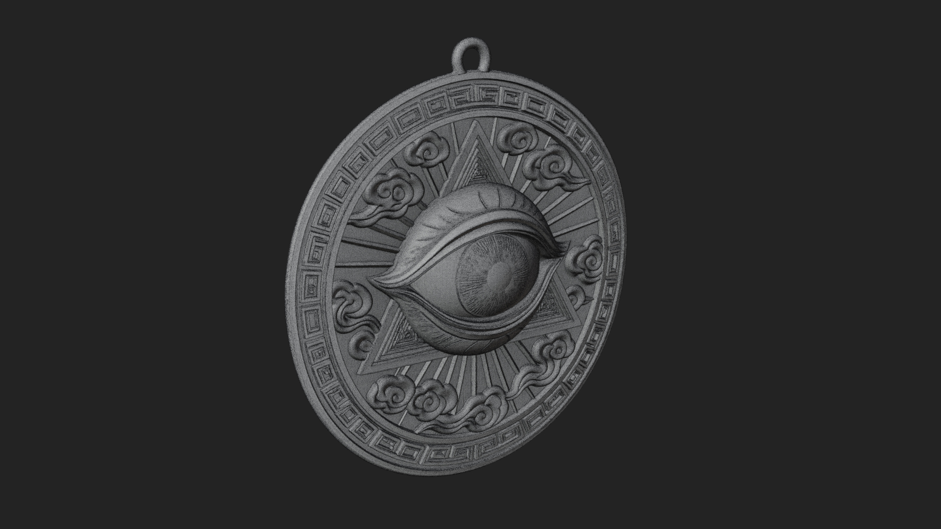 All Seeing Eye Star Pendant Design 4 3D Print Model 3D Model