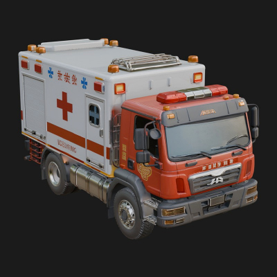 Ambulance Truck Model Design 1 3D Print Model