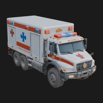 Ambulance Truck Model Design 3 3D Print Model