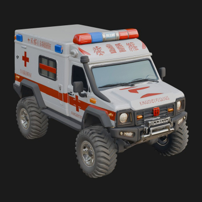 Ambulance Truck Model Design 4 3D Print Model
