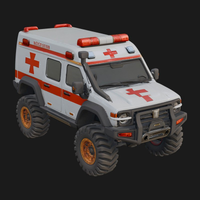 Ambulance Truck Model Design 5 3D Print Model