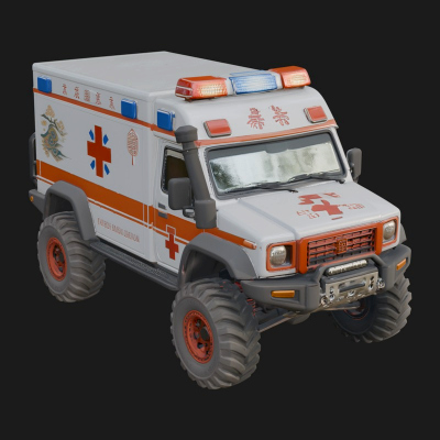 Ambulance Truck Model Design 6 3D Print Model
