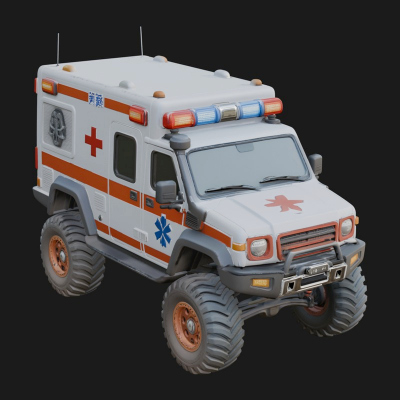 Ambulance Truck Model Design 7 3D Print Model