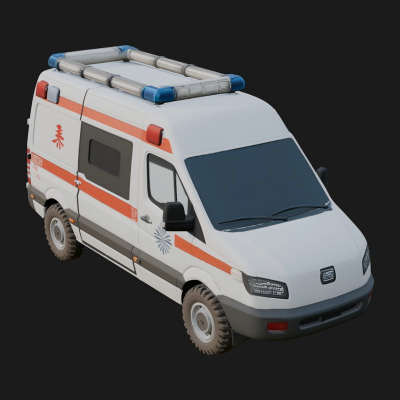 Ambulance Van Model Design 3 3D Print Model