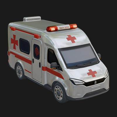 Ambulance Van Model Design 6 3D Print Model