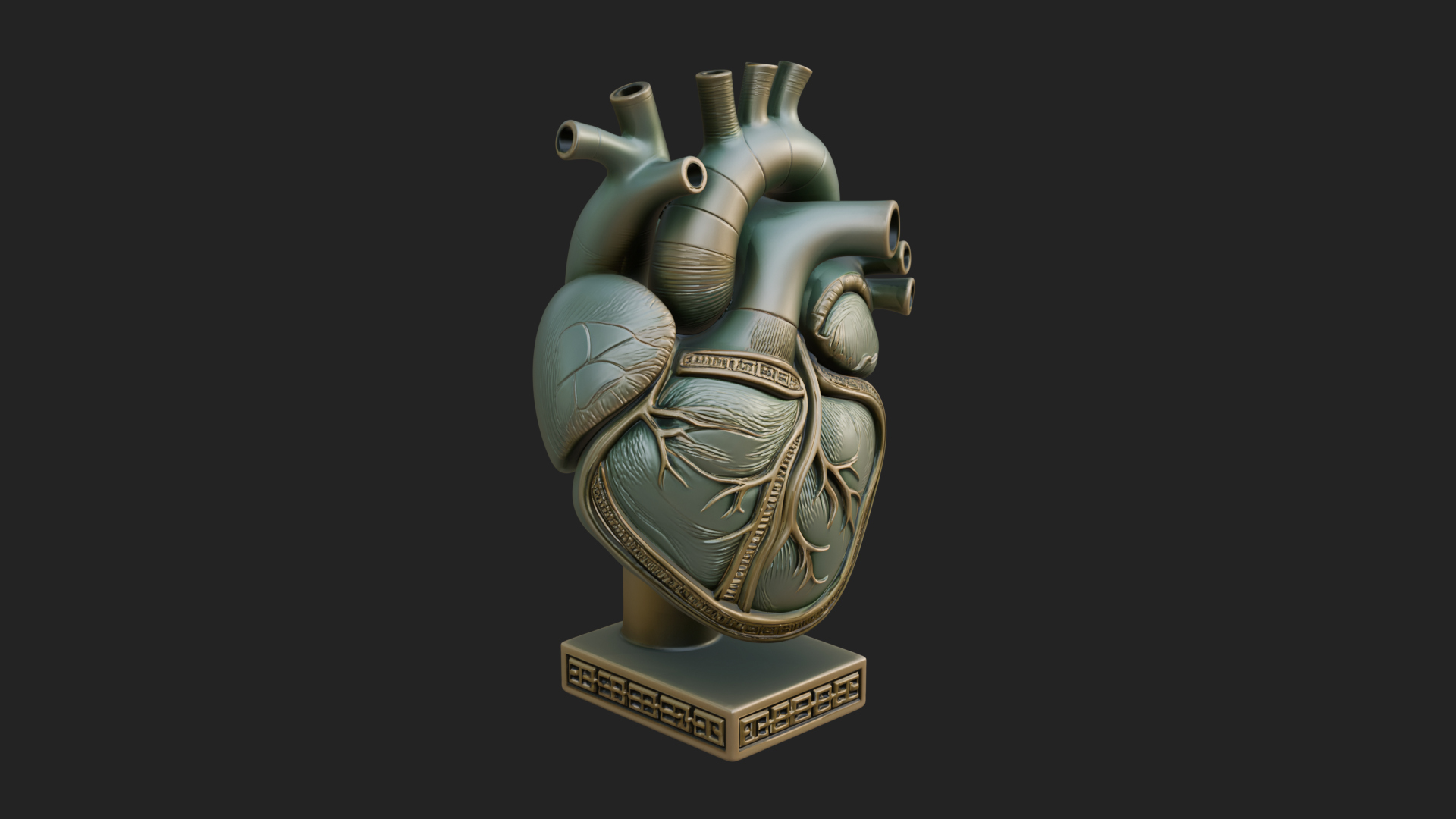 Anatomical Human Heart Model Design 17 3D Print Model 3D Model