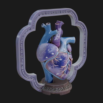 Anatomical Human Heart Model Design 40 3D Print Model