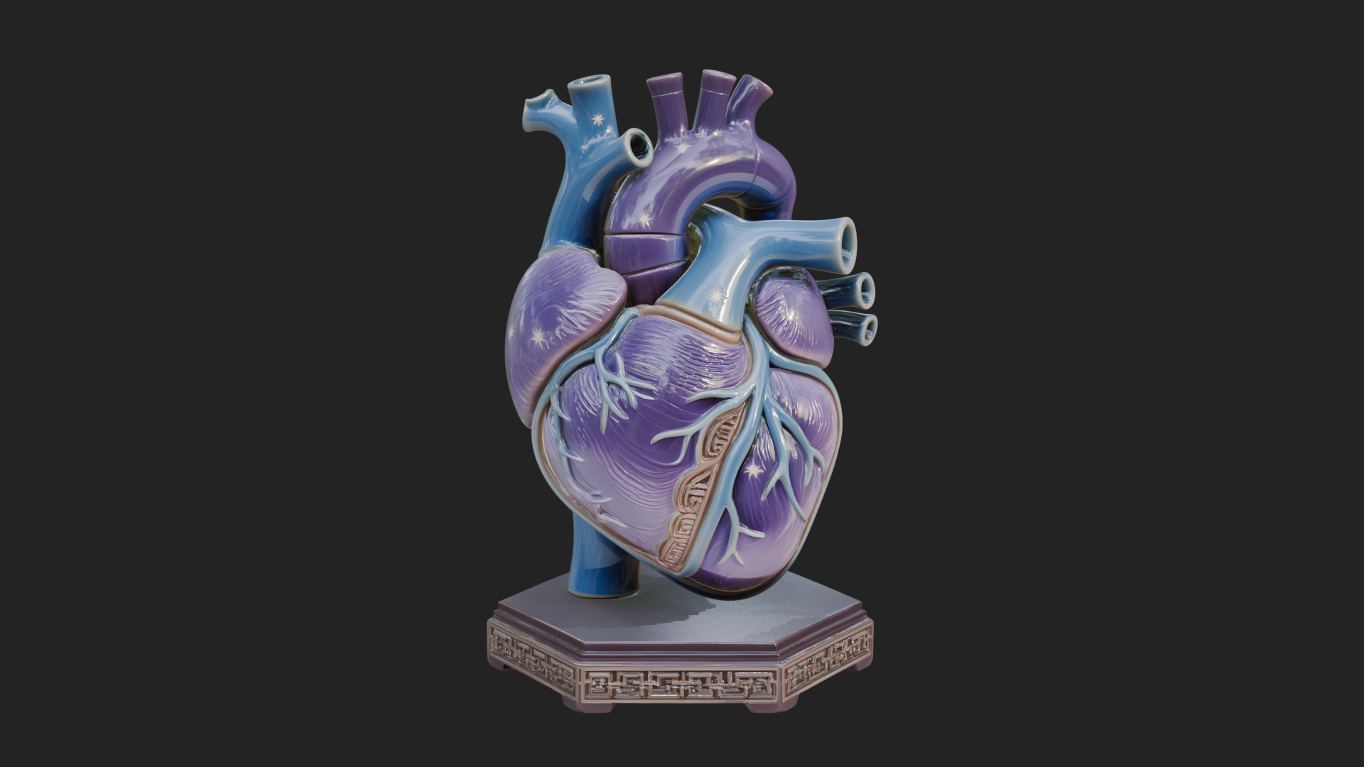 Anatomical Human Heart Model Design 42 3D Print Model 3D Model