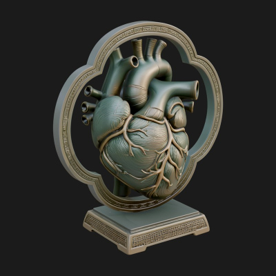 Anatomical Human Heart Model Design 49 3D Print Model