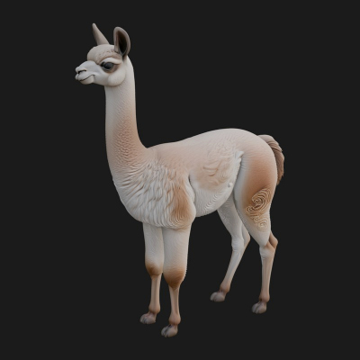 Andean Llama Statue Design 1 3D Print Model