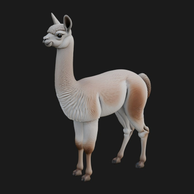 Andean Llama Statue Design 11 3D Print Model
