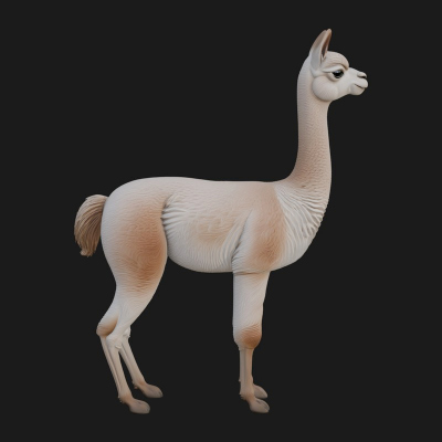 Andean Llama Statue Design 12 3D Print Model