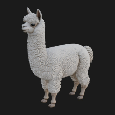 Andean Llama Statue Design 3 3D Print Model
