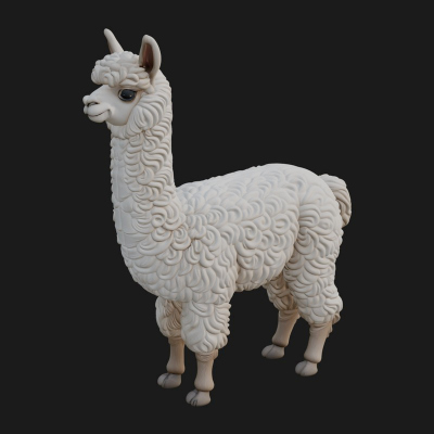 Andean Llama Statue Design 6 3D Print Model