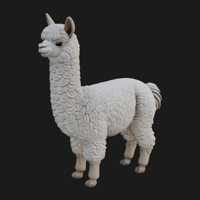 Andean Llama Statue Design 7 3D Print Model