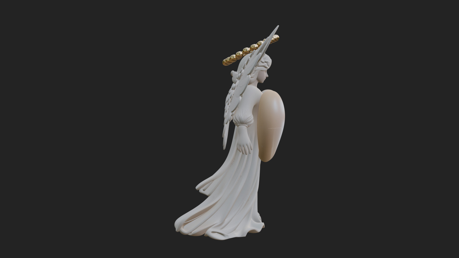 Angel Holding Heart Statue Design 1 3d Print Model 3D Model