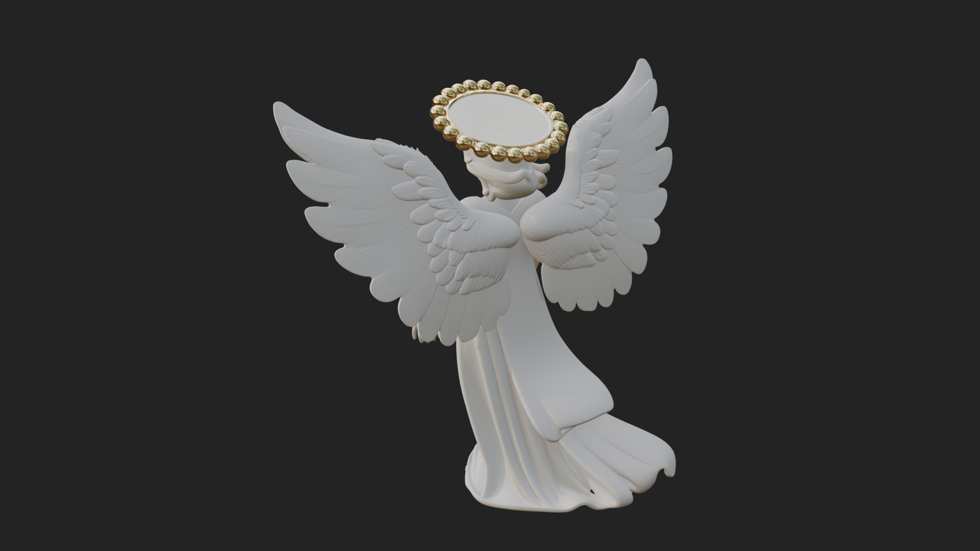 Angel Holding Heart Statue Design 1 3d Print Model 3D Model